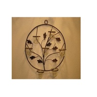 Support mural circulaire en fer forgé pour bougies chauffe-plat, motif feuille, pour décoration intérieure – Fournisseur indien