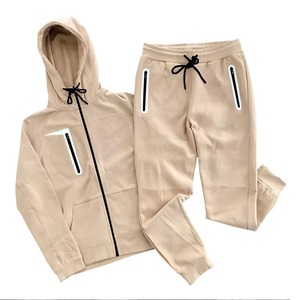BLIZ SPORTS WEAR Custom Men's Regular Fit Tech Fleece Full <b>Zip</b> <b>Hooded</b> Polyester Heavyweight Winter Tracksuit Wholesale 2-Piece - Product Image 4