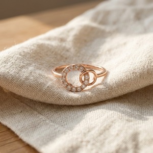 Bague de fiançailles et alliance éternelle en or massif 10, 14, 18 carats, sertie de diamants de laboratoire, finition brillante personnalisée, bijoux de luxe raffinés - Product Image 1