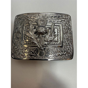 Impresionante Hebilla de Cinturón Cromada para Kilt con Diseño 3D de Cardo, Acabado Antiguo Tradicional Escocés, Hebillas al por Mayor 2026 - Product Image 3