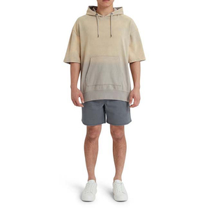 <b>Short</b> <b>Sleeve</b> Pullover Custom Print <b>Men</b> <b>Hoodie</b> in the Curve Hem with the Custom logo casual wear <b>Short</b> <b>Sleeve</b> hoodies - Product Image 4