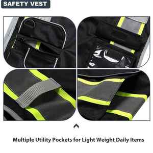 Chaleco de Seguridad Reflectante Negro Personalizado con Logotipo de Empresa, Bolsillos, Color Personalizado, Fluorescente, Visibilidad Clase 2 - Product Image 5