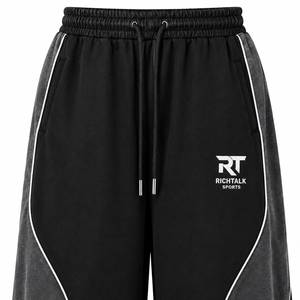 Hot Selling Factory Price High Quality <b>Men</b> Lightweight Casual Mid Wide Leg <b>Trouser</b> <b>Drawstring</b> Closure Quick Dry - Product Image 5