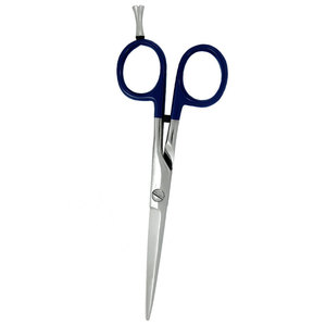 Professional High Quality German Stainless Steel Right-Handed <b>Barber</b> Scissors Silver Blue Medium Handle Ring Sharp <b>Blade</b> Hair - Product Image 5