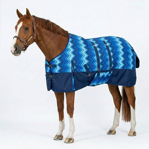 Durable <b>Waterproof</b> Horse Rug Full Body Turnout <b>Blanket</b> Ripstop Fabric Outdoor Horse Cover Tail Flap Adjustable Straps - Product Image 1