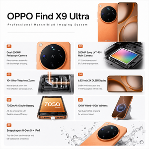 <span class=keywords><strong>OPPO</strong></span> Find X9 Ultra 5G รุ่น Global กล้อง Periscope 200MP ซูมออปติคอล 10 เท่า Hasselblad Quad-Core Snapdragon 8 Gen 5 หน้าจอ 6.8 นิ้ว แบตเตอรี่ 7050mAh - Product Image 3