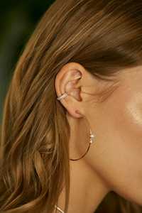 ต่างหูแบบหนีบเพชรสองแถว ประดับเพชรแบบ Pave ไม่ต้องเจาะหู ขายส่ง ทอง 14k 18k เพชรทรงกลม เพชรเลี้ยงในห้องปฏิบัติการ ต่างหูแบบ Hugger ชิ้นเดียว - Product Image 2