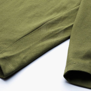 Shorts Bermuda en coton vert olive uni pour homme avec cordon de serrage à la taille et poches, style décontracté, coupe mi-haute - Product Image 4