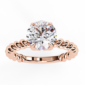 Bague en or blanc avec moissanite, pierre centrale ovale, tige torsadée, bijoux de fiançailles et de mariage - Product Image 6