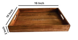 Indian Supplier Handcrafted Eco-Friendly Wooden <b>Tray</b> for Serving <b>Snacks</b> Drinks & Decor Display Worldwide Supply Serving <b>Tray</b> - Product Image 3