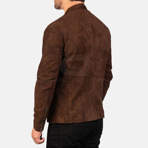 Casual <b>Men's</b> Winter <b>Suede</b> <b>Jacket</b> Stand Collar Front Logo Breathable Windproof Soft Material for Seasonal Wear Daily Activities - Product Image 2