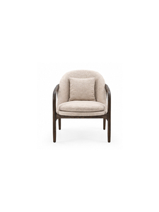 Midcentury Modern Tufted Upholstered Armchair Comfort Backrest Wood Frame <b>Fabric</b> Seat for Outdoor Villa Living Room Furniture - Product Image 1