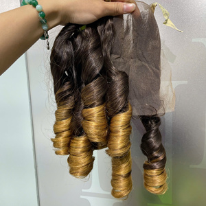 LINU RI415 Cheveux vierges bruts vietnamiens de qualité supérieure, boucles rebondissantes rapides pour couleur brune, tissage double trame soyeux à la machine 100g - Product Image 5
