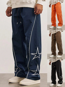 Custom Fashion <b>Spray</b> Paint 100% Cotton Contrast Panel Insert Distressed Jogger Street Wear Hip-Hop Men Flared Sweatpants - Product Image 4