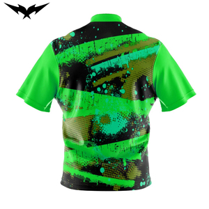 <b>Bowling</b> Quarter Zip Jersey for Men Printed Sportswear With Short Sleeve Custom Logo Short <b>Bowling</b> 1/4 Zip Jerseys 100% Polyester - Product Image 2