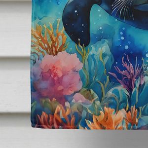 Grand poteau de porche multicolore Bannière décorative de jardin Illustration de drapeau de maison de lamantin Tenture murale en polyester Taille de la maison - Product Image 4