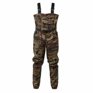 Salopette de pêche et de chasse imperméable camouflage pour hommes et femmes avec bottes en caoutchouc - Product Image 3