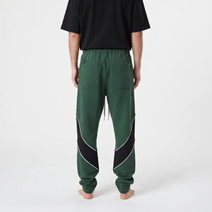 <b>Straight</b> <b>Leg</b> Men's Heavyweight Cotton Sweatpants Two Tone Color Block Wide <b>Leg</b> Baggy Casual Winter <b>Pants</b> - Product Image 2