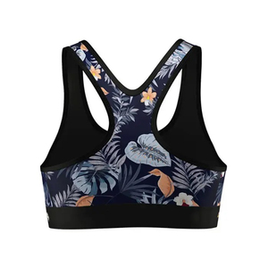 เสื้อชั้นในกีฬาสำหรับผู้หญิง ลายดอกไม้ แบบ Racerback รองรับปานกลาง ระบายอากาศได้ดี ผลิตจากผ้าสแปนเด็กซ์และโพลีเอสเตอร์ เหมาะสำหรับโยคะ ออกกำลังกาย และฟิตเนส สำหรับผู้ใหญ่ - Product Image 2