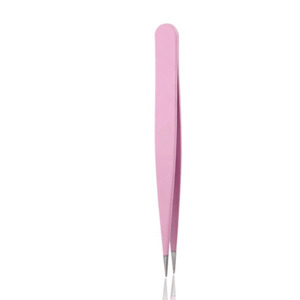 Nouveautés 2026 : Pince à épiler en acier pour extensions de cils, avec logo personnalisé imprimé, pour cils à pointe incurvée - Product Image 5