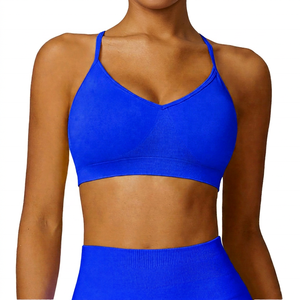 Soutien-gorge de sport jaune à double bretelles, soutien moyen, pour le yoga et la gym, pour femmes - Product Image 6