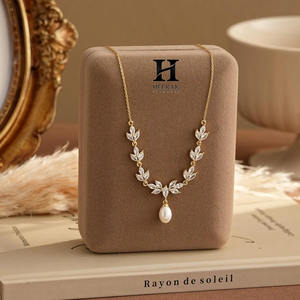 Collar de Diamantes Cultivados en Laboratorio con Diseño de Guirnalda, Colgante de Perla en Oro de 14K, Joyería Fina para Mujer, Regalo de Aniversario - Product Image 2