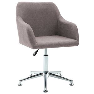 Chaise de bureau en polyester taupe, pivotante et réglable, avec base chromée, design contemporain pour usage professionnel - Product Image 1