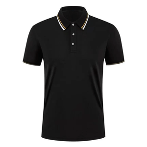 Chemise de golf pour homme, design personnalisé OEM, élégante, formelle, à motif uni, manches courtes, séchage rapide, tricotée, 100% coton, 220g, logo brodé - Product Image 3