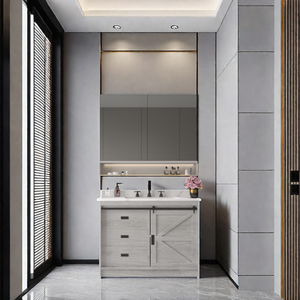 Muebles JY Vietnam, Gabinetes de Baño con Espejo Independientes de Estilo Europeo Personalizados, Estructura de MDF, Lavabo de Cerámica, Ecológicos - Product Image 6