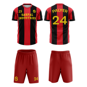 Uniformes de Fútbol de Alta Calidad, 100% Poliéster, Camisetas y Pantalones Cortos Antibacterianos de Secado Rápido, Logotipo Personalizado Frontal, Nombre del Equipo, para Hombre - Product Image 3