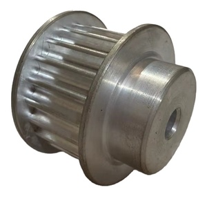 26T 5M HTD AT10 AT20 HTD TIMING <b>PULLEY</b> 25MM BELT WIDTH SHAFT LOCK KEYLESS STEEL MATERIAL FLANGE FITTED BLACKODISED EN8 <b>PULLEY</b> - Product Image 1