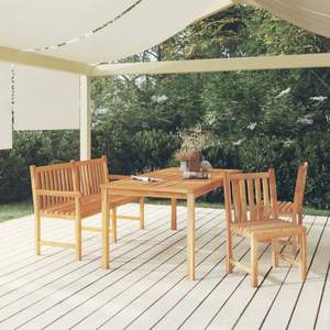 Ensemble de salle à manger de jardin en teck durable, 4 pièces - Product Image 1