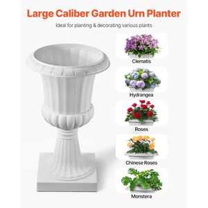 Vaso Urna Classico Bianco 15.8 X 26.4 Pollici in PP, Confezione da 2, Fioriere per Interni ed Esterni, Portico Anteriore, Matrimoni, Hotel e Uso Commerciale - Product Image 2