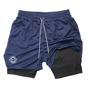 Men Double <b>Layer</b> Fitness Shorts Men Fitness Gym Training 2 in 1 Sports Shorts Quick Dry Workout Jogging Double Deck Summer - Product Image 6