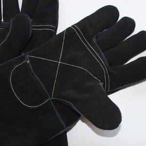 Guantes de Seguridad de Cuero Vacuno Resistentes al Calor, Modelo Largo, Color Rojo, para Soldadura, Gran Venta - Product Image 4
