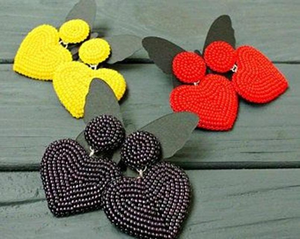 Juego de Pendientes Colgantes con Motivo de Flor de Cinco Pétalos Multicolor, Accesorios Florales con Cuentas de Vidrio Bordadas - Product Image 5