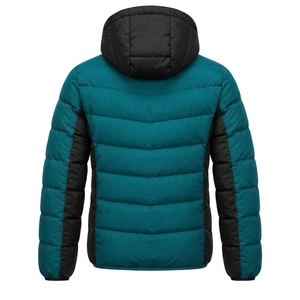 Veste matelassée à capuche pour homme, couleur bleu-vert et noir, chaude, légère, imperméable, pour l'hiver et les activités de plein air, One Apex - Product Image 2