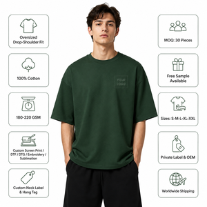T-shirt basique décontracté pour homme, en coton biologique avec épaules tombantes, broderie de logo personnalisée pour la vente en gros décontractée - Product Image 4