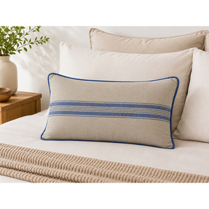 Funda de Cojín Lavable de Lujo con Rayas, 100% Lino Teñido, con Flecos Decorativos, Cierre de Cremallera, para Sofá Cama - Product Image 2