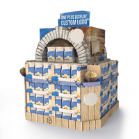 Support d'affichage en carton ondulé pour produits désodorisants pliables, avec 3 étagères, autoportant pour serviettes