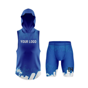 <b>Maroon</b> 7v7 Football Uniform Set Hooded Sleeveless <b>Top</b> Sublimated Shorts Custom Team Numbering Performance Uniform - Product Image 6