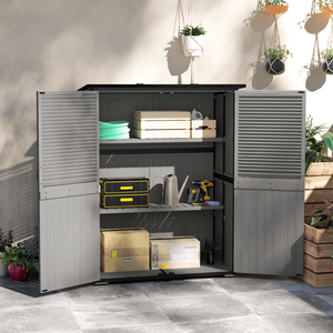 Grande Capanno da Giardino per Esterni, Casetta Attrezzi Moderna Industriale in PVC Ecologico e Acciaio Zincato Impermeabile per Deposito Biciclette - Product Image 1