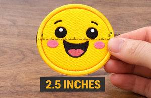 SmileyBud Cute Cartoon Face Embroidered <b>Patch</b> – 2.5 Inch Iron-<b>On</b>/<b>Sew</b>-<b>On</b>, Colorful <b>Patches</b> for Clothes, Bags, Hats, DIY Crafts - Product Image 3