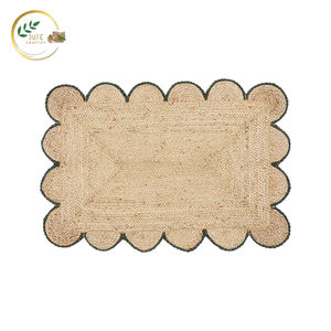 Paillasson rectangulaire en jute – Tapis de porte d'entrée fait main, écologique, avec une tissage robuste et durable - Product Image 2