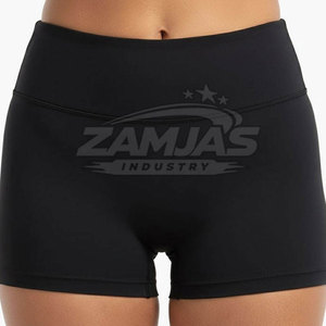 Custom Print Logo Spandex Polyester Made Women Yoga Single <b>Shorts</b> For Adult Size Pakistan Manufacture <b>Shorts</b> - Product Image 4
