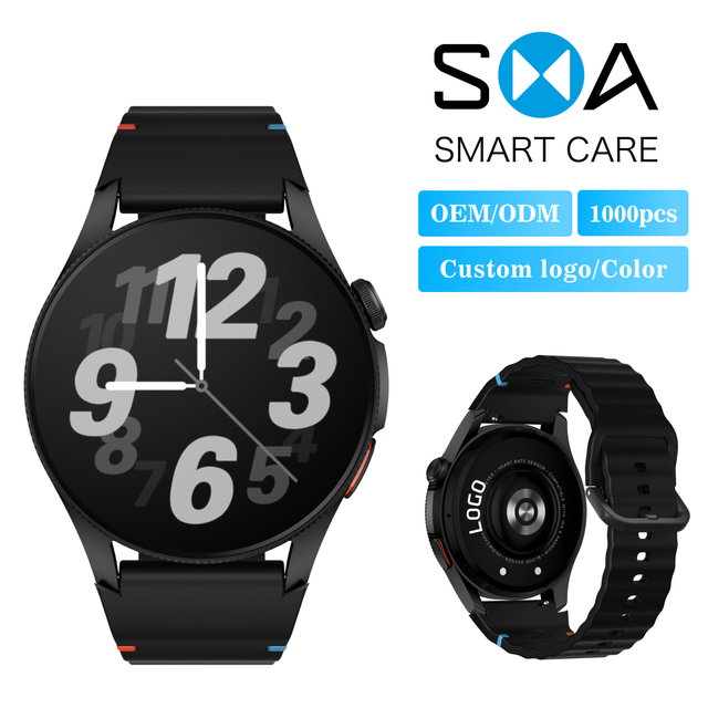 Custom AMOLED Smart Watch for Men Bluetooth Calling Noise Cancelling GPS SOS Message Alert