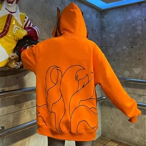 Hoodie personnalisé avec logo imprimé, zippé, en polaire, coupe oversize décontractée, épaules tombantes, poids lourd, fabricant de hoodies - Product Image 4