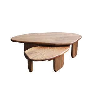 Contemporary Pebble <b>Nesting</b> <b>Coffee</b> <b>Table</b> <b>Set</b> Handmade Solid Teak Organic Modern Center <b>Table</b> Premium Home Furniture - Product Image 2