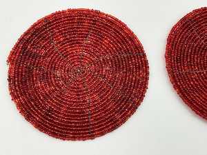 Sous-verres en perles de verre faits à la main MS HANDICRAFT - Cadeaux religieux classiques avec support en polyester (4x4 pouces) - Product Image 2