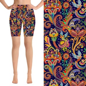 Shorts de yoga taille haute personnalisés pour femmes, color block, séchage rapide, respirants, pour l'entraînement, la gym, la course et le fitness - Product Image 3